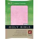 Holy Bible: New Living Translation, Tutone Pink/Grey Suede, Leatherlike, Compact book cover