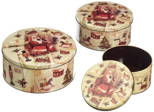 Idena 8580019 - Weihnachts- Geb&auml;ckdosen Santa 3er Set