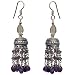 Women Gift Idea Sterling Silver Multi Gemstone Earrings 2.25 inches (erg144)