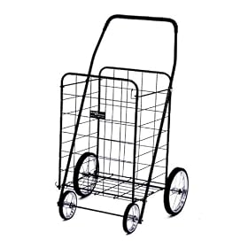 EASY WHEELS Jumbo Shopping Cart, Black