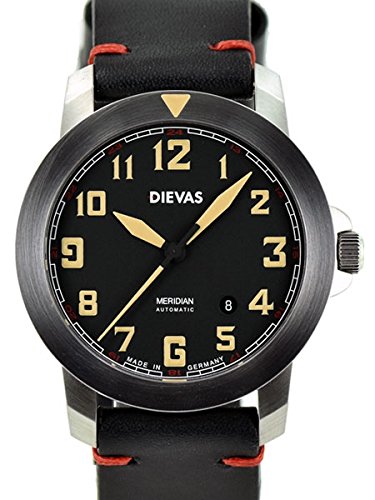 DIEVAS Meridian German Made Aviator Watch with Sapphire Crystal and 44mm Diameter Case