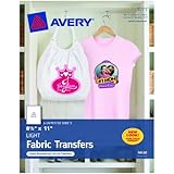 Avery T-shirt Transfers for Inkjet Printers, 8.5 x 11 Inches, for use with White or Light Colored Fabric, 6 Sheets (03271)