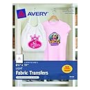 Avery T-shirt Transfers for Inkjet Printers, 8.5 x 11 Inches, for use with White or Light Colored Fabric, 6 Sheets (03271)