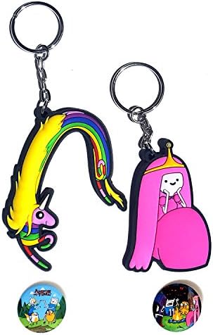 Rainicorn and Bubblegum - Adventure Time 3D Rubber Collectible Keychain gift set