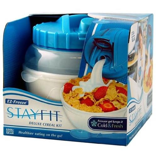 Ez Freeze Stay Fit Delux Cereal Kit, Bowl 750ml & Milk Container 275ml Cool Gear