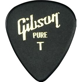 Gibson Standard Celluloid Guitar Picks - 1 Dozen, Black Thin