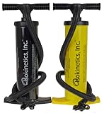 Isokinetics Inc. Brand Exercise Ball Air Pump - Heavy Duty - Pumps on Up and Down Strokes - Multiple Nozzles to Work on All Inflatables - 2 Color Choices
