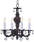 Crystorama Sutton 5224-VB-CLEAR Mini Murano Glass 4LT 240w (17H x 15W) Chandelier in Bronze