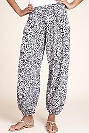 Animal Print Woven Harem Trousers