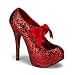 5 3/4 Inch Heel Lace Up Glitter Oxford Pump Shoe Concealed Platform Closed Toe Black Blue Pink Gold Green Purple Red 5 3/4 Inch Heel Lace Up Glitter Oxford Pump Shoe Concealed Platform Closed Toe Black Blue Pink Gold Green Purple Red