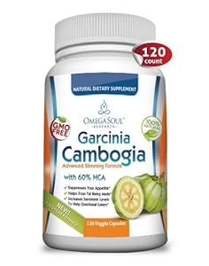 Garcinia Cambogia Extract - 1600 mg Servings (only 2 capsules/day)- Pure 100 % Natural GMO Free Effective Appetite Suppressant and Weight Loss Supplement from Omega Soul