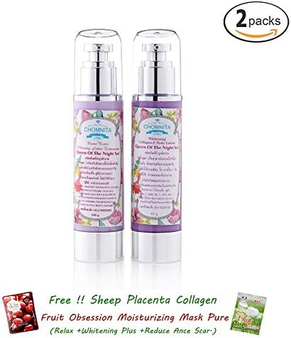 2 Units of Chomnita Queen of the Night Set Body Whitening Lotion Day &amp; Night [Get Free Tomato Facial Mask &amp; Ceramine UV Line Ginkgo Plus Whitening Cream 8.50ml]