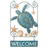 Sea Turtle Welcome Sign Home front Door Decor wall plaque patio patio decoration