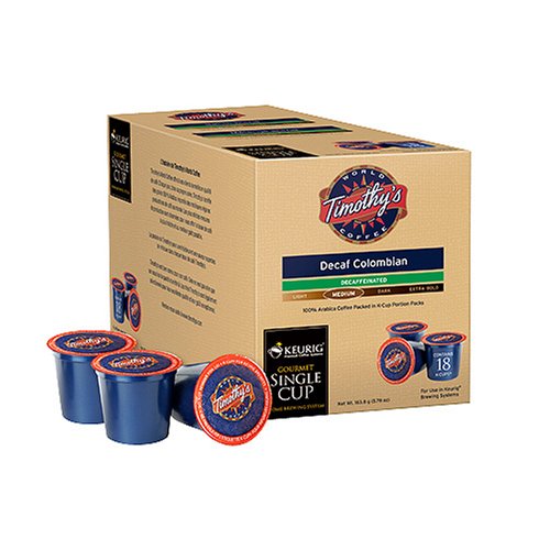 Timothy's K-Cup Single-Serving Coffee 108-ct.- Columbian Decaf