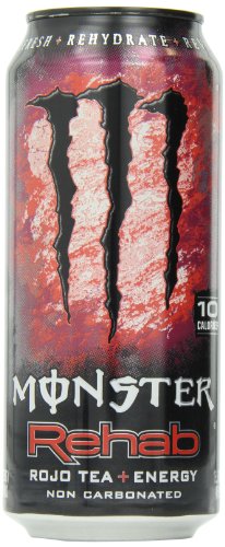 【アメリカ版・日本未発売】　モンスター　リハブエナジードリンク　Rojo Tea+クランベリー+エナジー　15.5オンス(439ml) 24本セット 【並行輸入品】　Monster Rojo Tea 15.5oz海外直送品・並行輸入品
