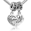 Pugster Heart Mother & Daughter Beads Charm- Pandora Charms Bracelet Compatible Gifts For Mom