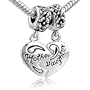 Heart Mother & Daughter Beads Charm- Pandora Charms Bracelet Compatible