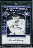 2008 Upper Deck Yankee Stadium Legacy Collection # 13 Joe McCarthy - New York Yankees - Limited Edition MLB Baseball Card in Protective Screw Down Display Case!