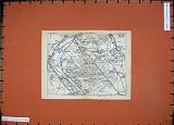 1928 ANTIQUE MAP PARIS FRANCE BRUNOY DRAVEIL MOYENS