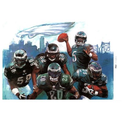 Professionally Framed Philadelphia Eagles (Donovan McNabb, Brian Westbrook, Brian Dawkins, Trent Cole, Asante Samuel) Sports Poster Print - 11x17 with RichAndFramous Black Wood Frame