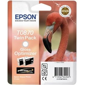Epson Original T0870 UltraChrome Hi-Gloss2 Gloss Optimizer Ink Cartridge(Twin Pack)