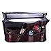 HDE Expandable 13 Pocket Handbag Insert Purse Organizer with Handles (11X6.3X3.5) - Brown