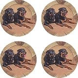 Set of Four Rottweiler Ambiance Coasters - Style vpa16