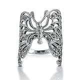 Sterling Silver Marcasite Ring in Butterfly Design