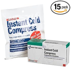 First Aid Only 4 X 5 Instant Cold Compress (Pack of 15) by First Aid Only