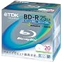 TDK �^��p�u���[���C�f�B�X�N BD-R 25GB 1-4�{�� �z���C�g���C�h�v�����^�u�� 20���p�b�N BRV25PWB20K