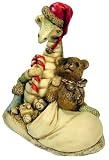 Dragon Figurine in Santa Hat with Candy Cane Toys Doll Teddy Bear Presents By E. Vincent - 4.5 X 5 Inches