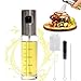 Olive Oil Sprayer Mister Spritzer for Cooking Air Fryer Oil Dispenser Bottle with Bottle Brush and Replace Tube for Vinegar Soy Sauce Mini Kitchen Gadgets for BBQ,Making Salad, Baking, Grilling