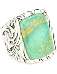 Barse "Jacquard" Genuine Turquoise Link Ring, Size 6