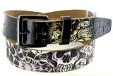 Don Ed Hardy Check Mate Leather Tattoo Belt