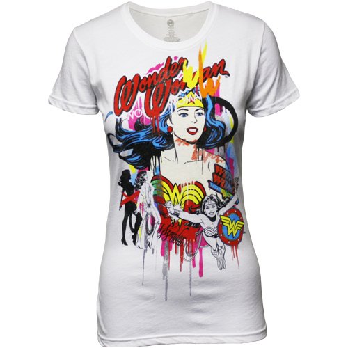  Wonder Woman Montage Juniors Girly T-Shirt
