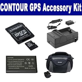 Contour Contour GPS Camcorder Accessory Kit includes: U09371 Memory Card, SDC-26 Case, SDCT3650 Battery, SDM-1553 Charger