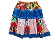 Boho Patchwork Skirt Blue Printed Cotton Crinkle Hippie Gypsy Skirts