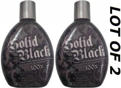 LOT of 2 NEW Solid Black 100x Bronzer Indoor Tanning Bed Lotion