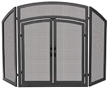 Uniflame 3 Fold Black Wrought Iron Arch Top With Doors Uniflame 3 Fold Black Wrought Iron Arch Top With Doors