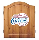 Imperial Los Angeles Clippers Licensed Solid Pine Cabinet and Bristle Dartboard Set