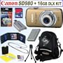 Canon Powershot SD980 IS 12MP Digital Camera Gold + 16GB Deluxe Kit