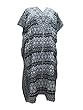 Resort Wear Kaftan Satin Black White Printed Evening Caftan