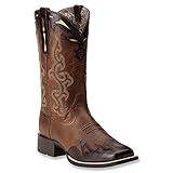 Ariat Women's Sidekick Wingtip Cowgirl Boot Square Toe Tan US
