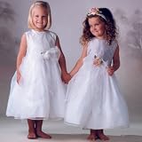NWT Brand New Sara Lene Flower Girl Wedding Silk Top White Dress From Baby to Teens