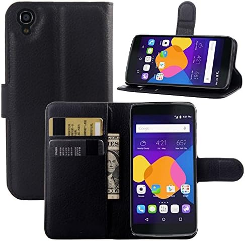 Alcatel Idol 3 4.7" Case, Zeeeda PU Leather Wallet Flip Case Cover for Alcatel Idol 3 4.7 Inch (Black)
