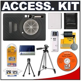 Snug-It Tight Fit Camera Skin (Black) with Spare NB-4L Battery + Secure Digital Card Reader +... by Delkin