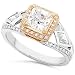 One of a Kind 1-1/2ctw EGL Cert Princess Kite & Round Diamond Ring in Platinum & 14k Rose Gold