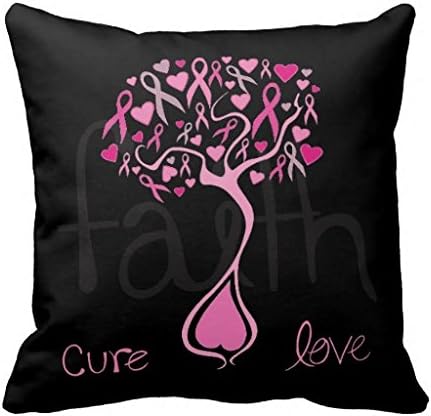 Comi Pink Ribbon Tree Breast Cancer Awareness Pillow Covers 20" X 20"