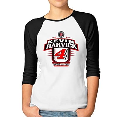 NASCAR Kevin Harvick Flag Womens 3/4 Sleeve Raglan Tee Design