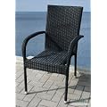 Stapelbarer Gartenstuhl aus Polyrattan / Gartensessel / Stapelstuhl / schwarz